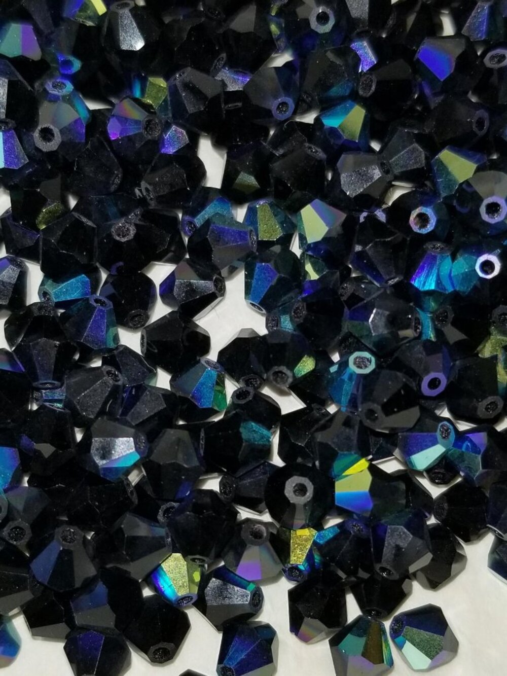 Black AB (Aurora Borealis) Rondelles 5mm Sew On 1 Gross